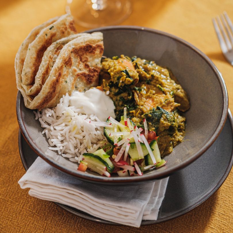 Coconut Dhal with Sweet Potato & Spinach - Solid Stash